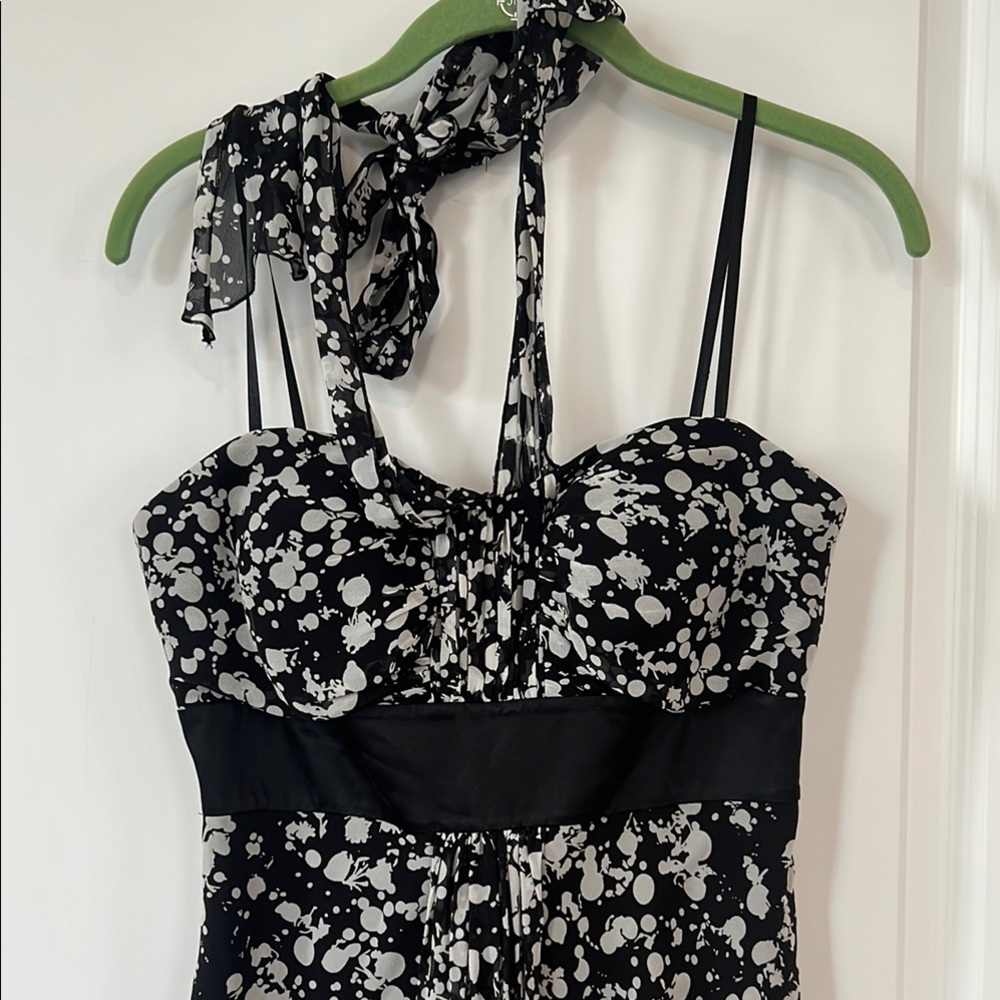 Max & Cleo Black and White Halter Midi Sundress - Picture 2 of 9